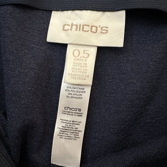Chico's Navy Blue Pull On Ponte Pants size .5 US 6 Trousers - Picture 3 of 6
